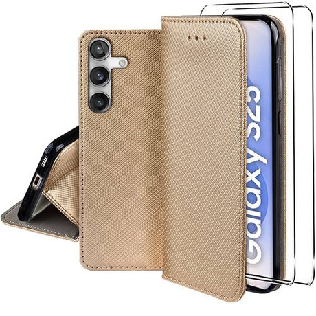 Etui do Samsung Galaxy S25 5G SMART MAGNET CASE + 2X SZKŁO HARTOWANE