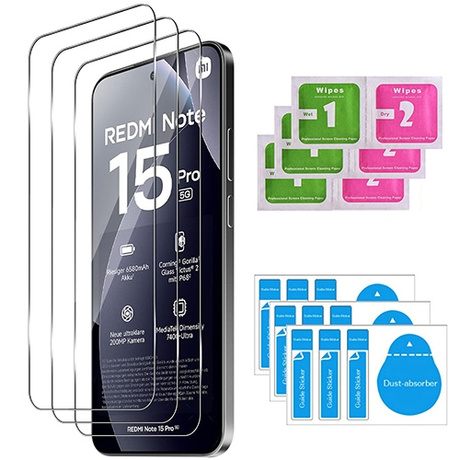 3x SZKŁO HARTOWANE 9H SZYBKA do Xiaomi Redmi Note 15 Pro 5G