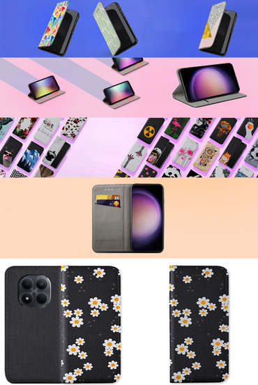 Etui z klapką do Xiaomi Redmi Note 15 Pro 5G wzory CASE + SZKŁO