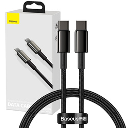 KABEL USB-C TYP C 100W 5A PD QC SZYBKI MOCNY PRZEWÓD W OPLOCIE 1 METR