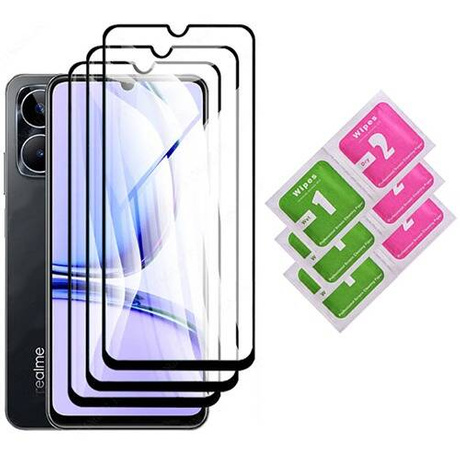 3x SZKŁO HARTOWANE 9D na cały ekran do Realme C53 / C51