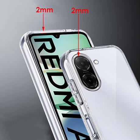 Etui do Xiaomi Redmi A5 (171.7mm) WZMACNIANE 360° CLEAR CASE + 2x SZKŁO HARTOWANE