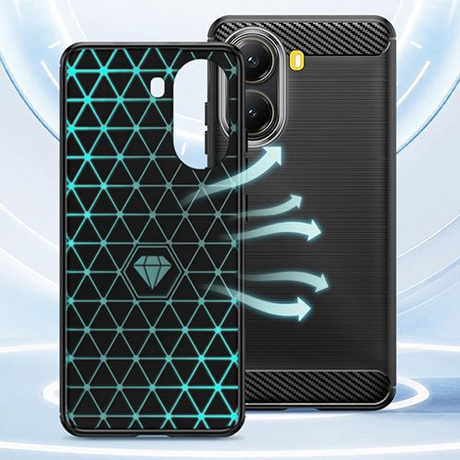 ETUI PANCERNE KARBON do Xiaomi Poco X7 Pro 5G +  2x SZKŁO HARTOWANE
