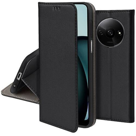 Etui do Xiaomi Redmi A3 skórzane magnetyczne z klapką + SZKŁO HARTOWANE