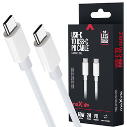 Maxlife KABEL USB-C TYPE-C PD 60W QUICK CHARGE 3A 2M