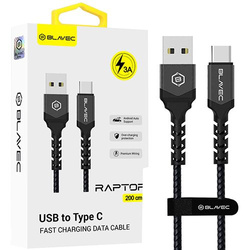 KABEL Blavec USB USB-C TYP C 60W 3A CarPlay Android Auto SZYBKI W OPLOCIE 2M