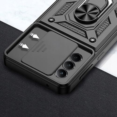 Etui do Realme C75 / Realme 14X 5G SLIDE RING CASE PANCERNE + 2X SZKŁO HARTOWANE