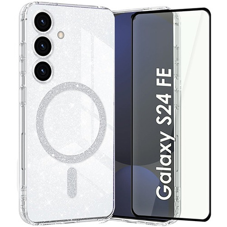 Etui do Samsung Galaxy S24 FE do Magsafe Clear Shine  + SZKŁO HARTOWANE 5D