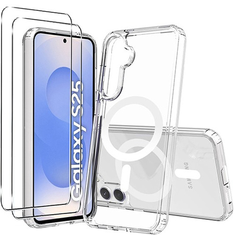 Etui do Samsung Galaxy S25 5G Silicone do Magsafe + 2x SZKŁO HARTOWANE