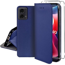 Etui do Motorola Moto G04 / G24 / G24 Power SMART MAGNET CASE + 2X SZKŁO HARTOWANE