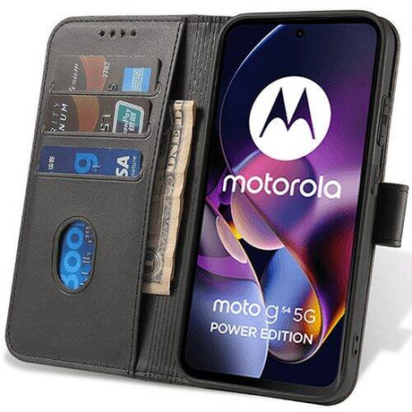 Etui do Motorola Moto G54 5G SKÓRZANE SKIN Portfel Case + SZKŁO HARTOWANE