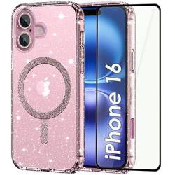 Etui do iPhone 16 do Magsafe Clear Shine  + SZKŁO HARTOWANE 5D