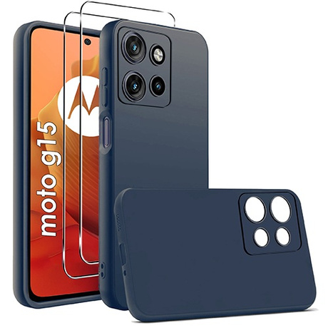 Etui SOFT MATT CASE do Motorola Moto G15 / G15 Power + 2X SZKŁO HARTOWANE 9H