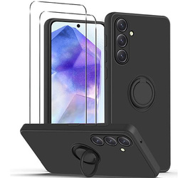 Etui do Samsung Galaxy A55 5G SILICON RING CASE + 2x SZKŁO SZYBKA 9H