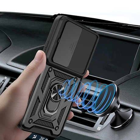 Etui do Xiaomi Redmi 15 4G / 5G SLIDE RING CASE PANCERNE + 2x SZKŁO HARTOWANE