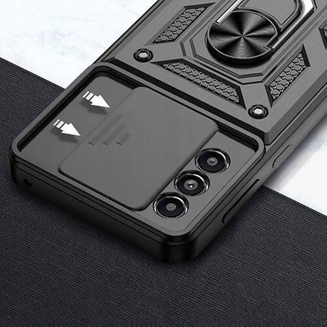 Etui do Samsung Galaxy M35 5G SLIDE RING CASE PANCERNE + SZKŁO HARTOWANE