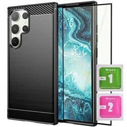ETUI PANCERNE KARBON do Samsung Galaxy S24 Ultra + SZKŁO SZYBKA 5D