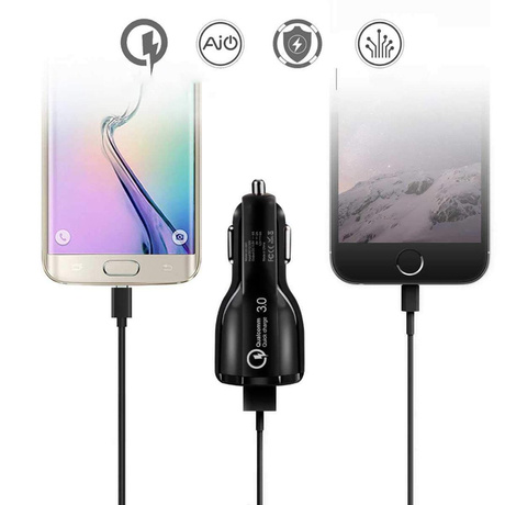 Ładowarka samochodowa 2x USB uniwersalna FAST CHARGE 3.0