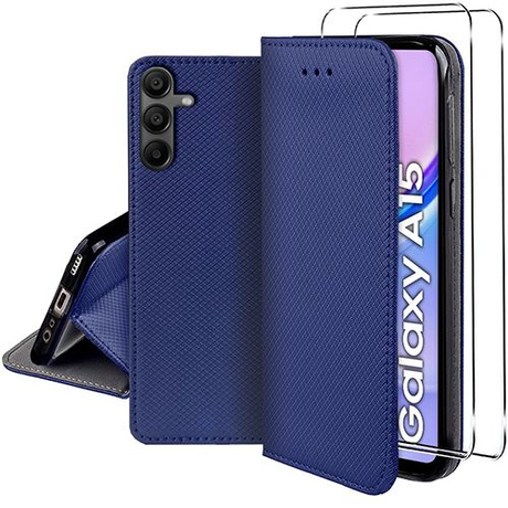 Etui do Samsung Galaxy A15 4G / A15 5G SMART MAGNET CASE + 2X SZKŁO HARTOWANE