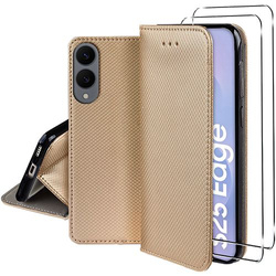 Etui do Samsung Galaxy S25 Edge SMART MAGNET CASE + 2X SZKŁO HARTOWANE