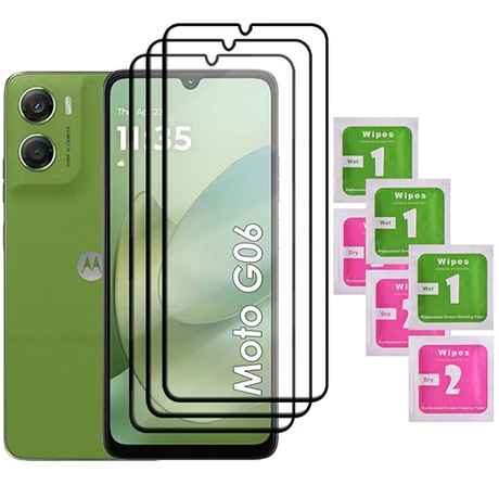 3x SZKŁO HARTOWANE 9D na cały ekran do Motorola Moto G06 / G06 Power