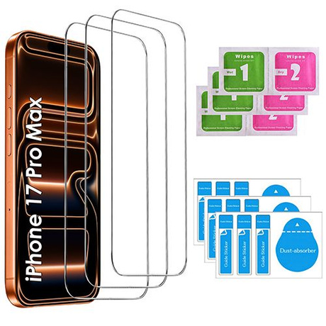3x SZKŁO HARTOWANE 9H do iPhone 17 Pro Max