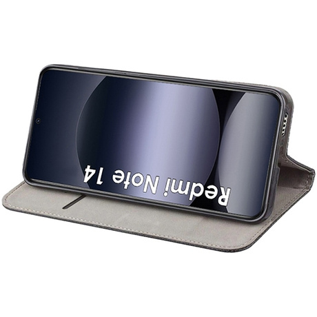 Etui do Xiaomi Redmi Note 14 4G skórzane magnetyczne z klapką + 2x SZKŁO HARTOWANE