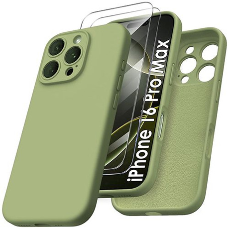 Etui do iPhone 16 Pro Max SILICONE CASE + 2x SZKŁO SZYBKA