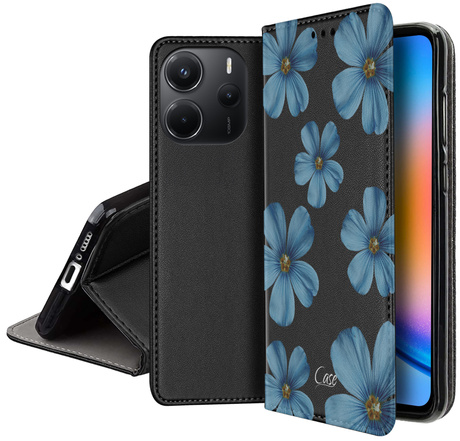 Etui SKÓRZANE do Xiaomi Redmi Note 14 5G wzory PORTFEL + SZKŁO