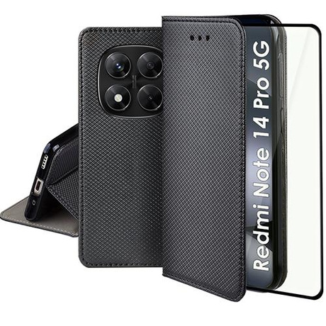 Etui do Xiaomi Redmi Note 14 Pro 5G | 14 Pro Plus 5G SMART MAGNET + SZKŁO 5D