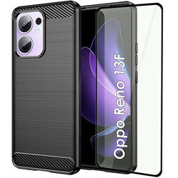 ETUI PANCERNE KARBON do Oppo Reno 13F 5G / 13 FS 5G + SZKŁO 5D