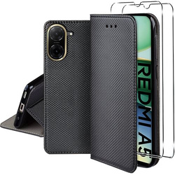 Etui do Xiaomi Redmi A5 (171,7mm)  SMART MAGNET CASE + 2X SZKŁO HARTOWANE