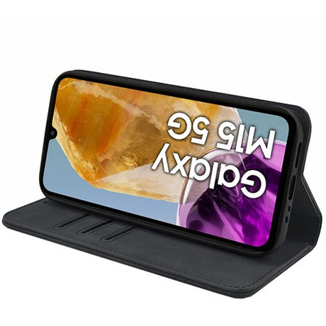 Etui do Samsung Galaxy M15 5G Skórzane Magnetyczne + 2x SZKŁO HARTOWANE 9H