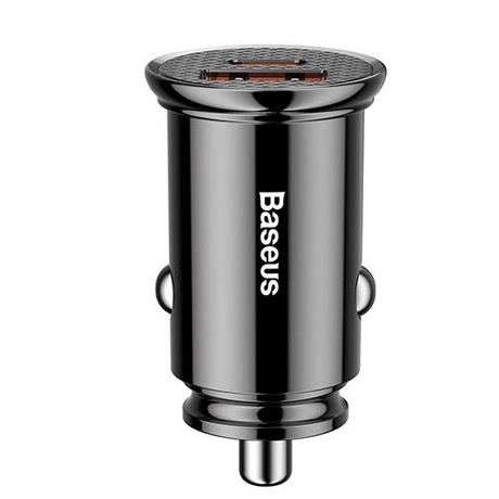 BASEUS ŁADOWARKA SAMOCHODOWA USB USB-C SZYBKIE ŁADOWANIE 30W PD QC SCP LED
