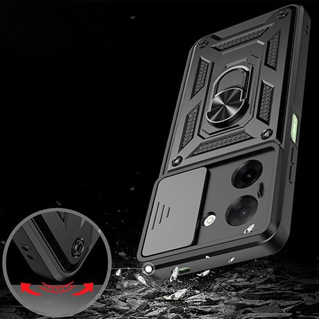 Etui do Xiaomi Redmi A5 (171,7mm) SLIDE RING CASE PANCERNE + 2x SZKŁO HARTOWANE
