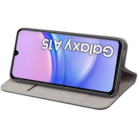 Etui do Samsung Galaxy A15 4G / A15 5G skórzane magnetyczne z klapką + SZKŁO HARTOWANE