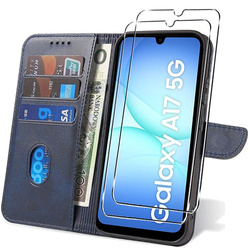 Etui do Samsung Galaxy A17 5G SKÓRZANE SKIN + 2x SZKŁO HARTOWANE 9H