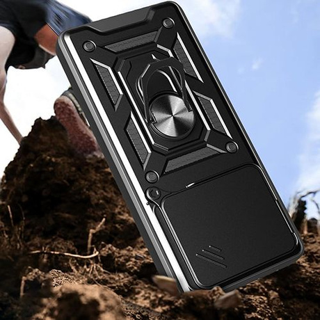 Etui do Honor 400 Lite SLIDE RING CASE PANCERNE + 2x SZKŁO HARTOWANE