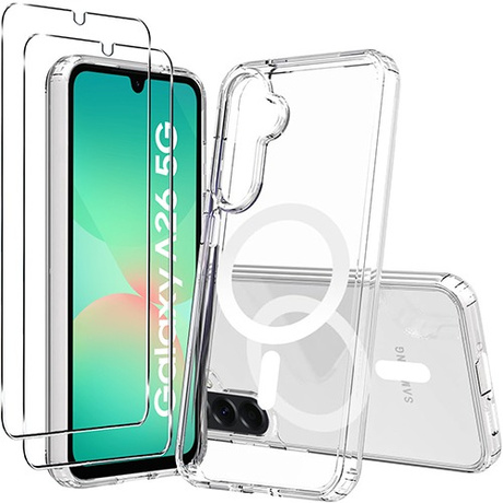 Etui do Samsung Galaxy A26 5G Silicone do Magsafe + 2x SZKŁO HARTOWANE