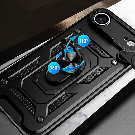 Etui do iPhone Air SLIDE RING CASE PANCERNE + 2x SZKŁO