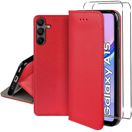 Etui do Samsung Galaxy A15 4G / A15 5G SMART MAGNET CASE + 2X SZKŁO HARTOWANE