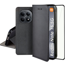 Etui do Xiaomi Redmi Note 15 5G SMART MAGNET + SZKŁO 5D