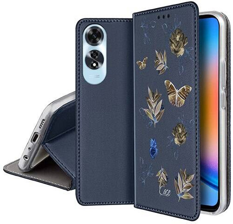 Etui SKÓRZANE do Oppo A60 wzory PORTFEL + SZKŁO