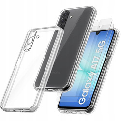 Etui do Samsung Galaxy A17 5G WZMACNIANE 360° CLEAR CASE + 2x SZKŁO HARTOWANE