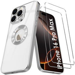 Etui do iPhone 16 Pro Max Silicone Clear ochrona aparatu  + 2x SZKŁO HARTOWANE