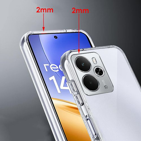 Etui do Realme 14 5G / Realme 14T 5G WZMACNIANE 360° CLEAR CASE + 2x SZKŁO HARTOWANE