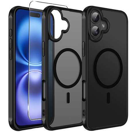 ETUI do iPhone 16 Plus MAGSAFE MATOWE CASE + SZKŁO 9H
