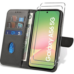 Etui do Samsung Galaxy A56 5G SKÓRZANE SKIN + 2x SZKŁO HARTOWANE 9H