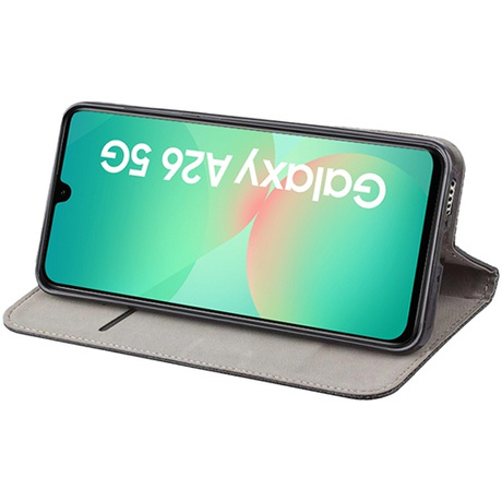 Etui do Samsung Galaxy A26 5G skórzane magnetyczne z klapką + 2x SZKŁO HARTOWANE