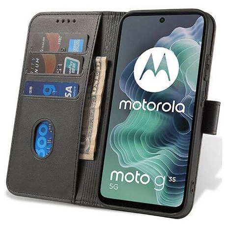 Etui do Motorola Moto G35 5G SKÓRZANE SKIN + SZKŁO HARTOWANE